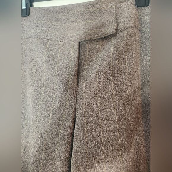 Style&Co 12 SaddleBrownStretch FullLength StraightLegs StrippedWomen DressPants - Picture 3 of 5